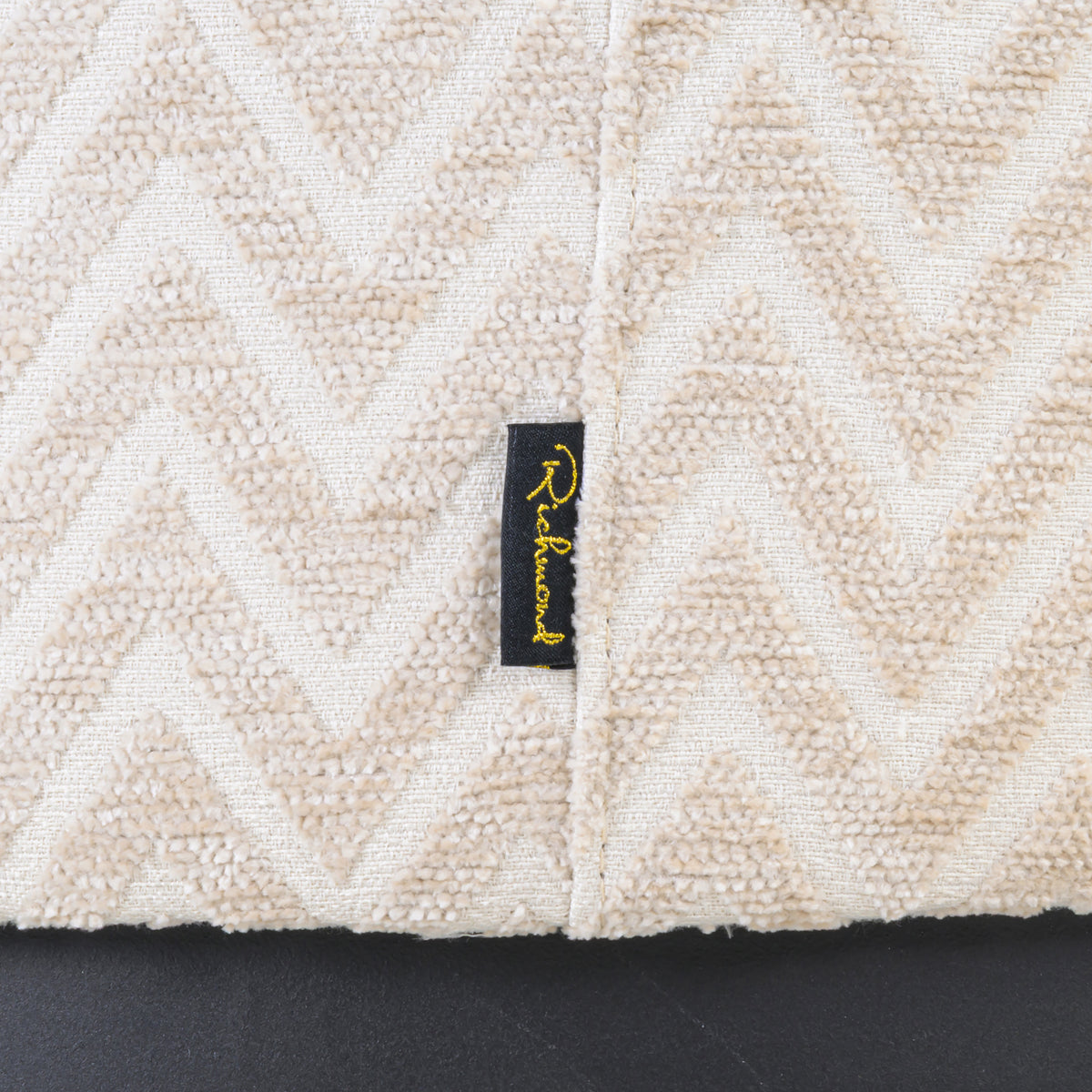 Pouffe & Footstool Lexie beige chevron  70Ø