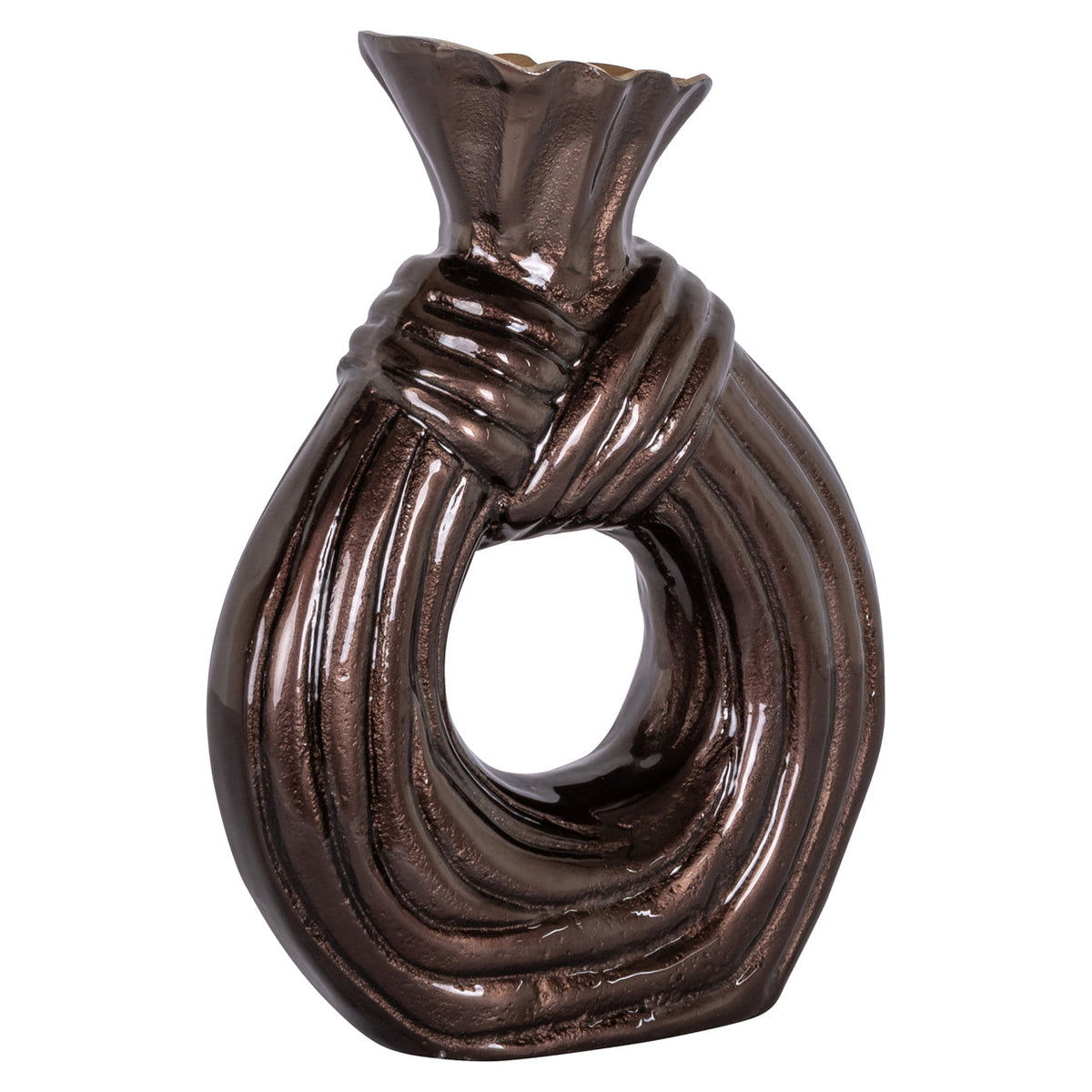 Vase Suen dark brown large