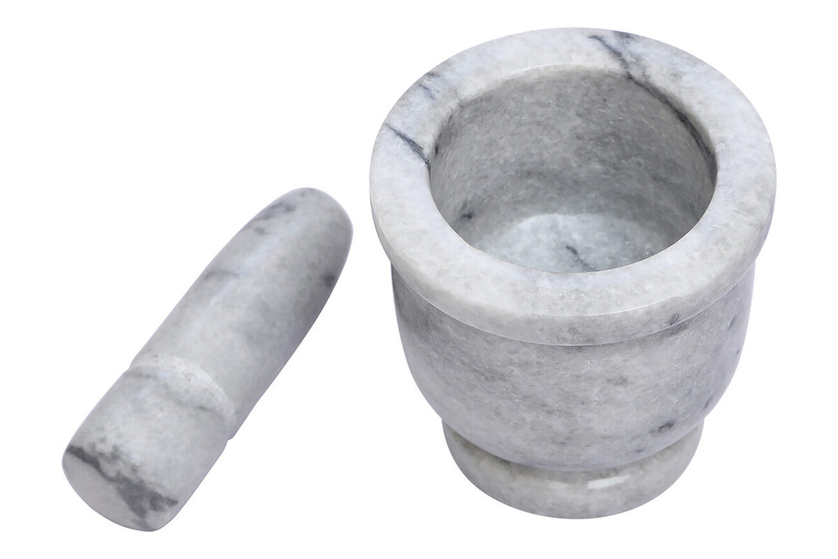 Salerno White Marble Large Mortar and Pestle