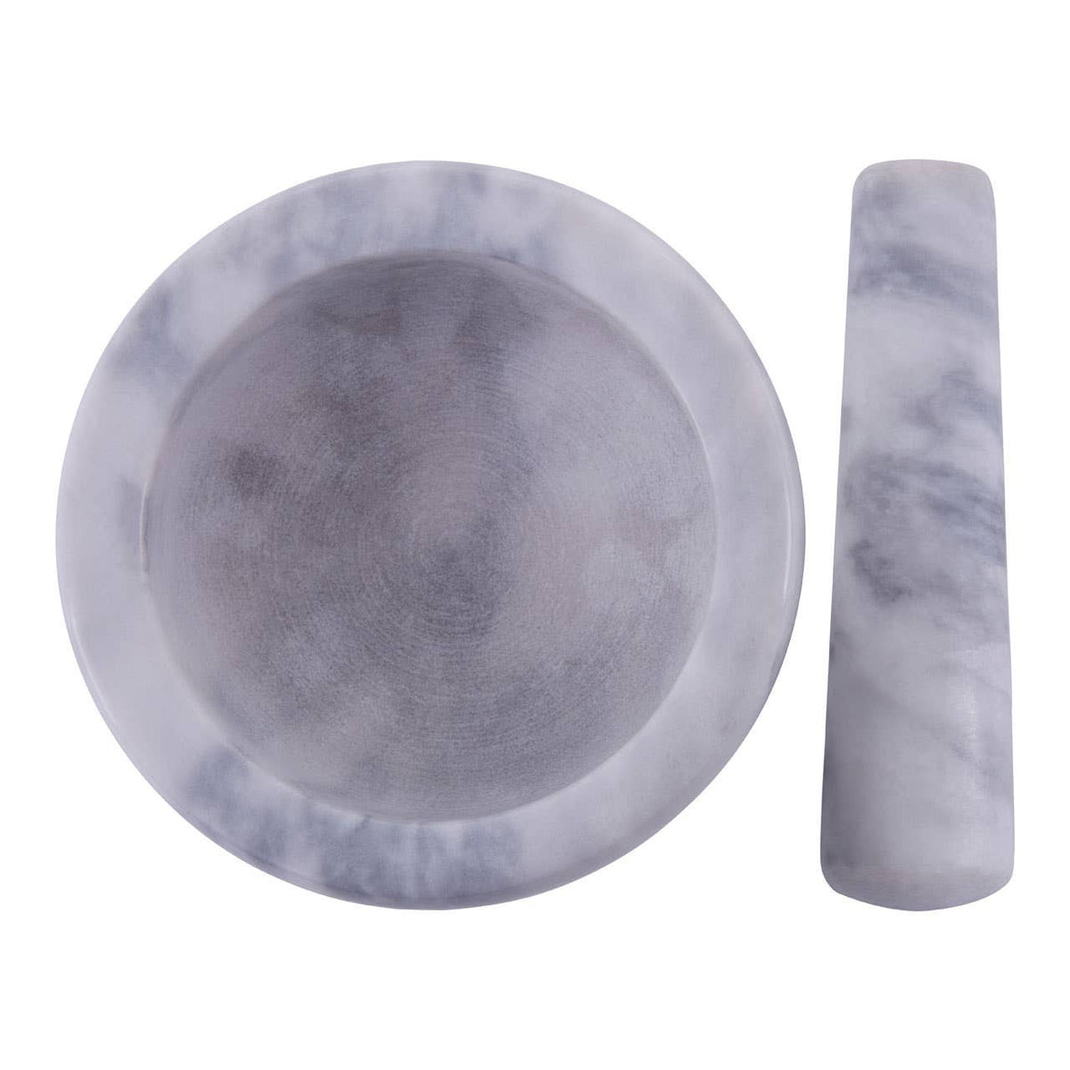 Salerno Grey Marble Bowl Shape Mortar and Pestle