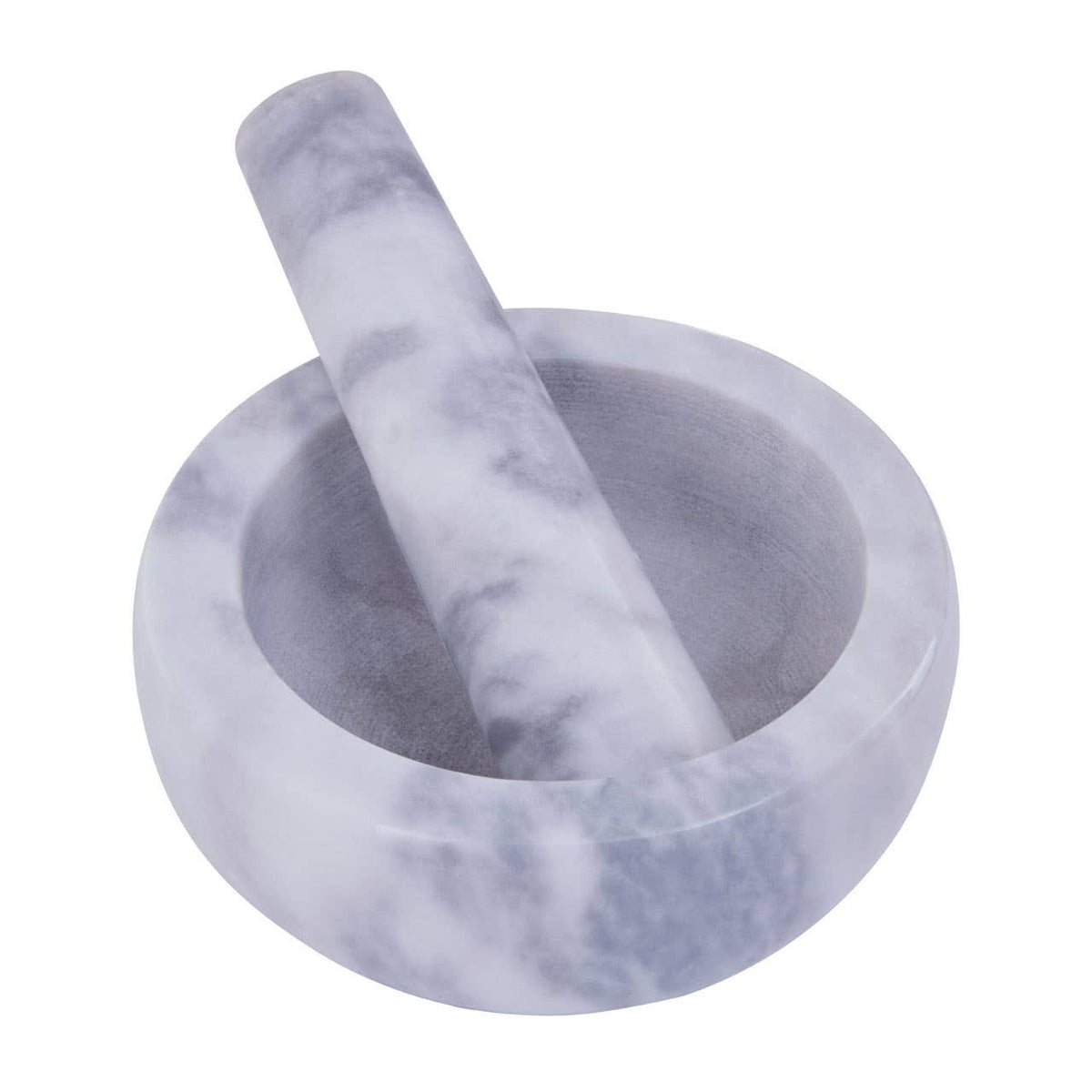 Salerno Grey Marble Bowl Shape Mortar and Pestle