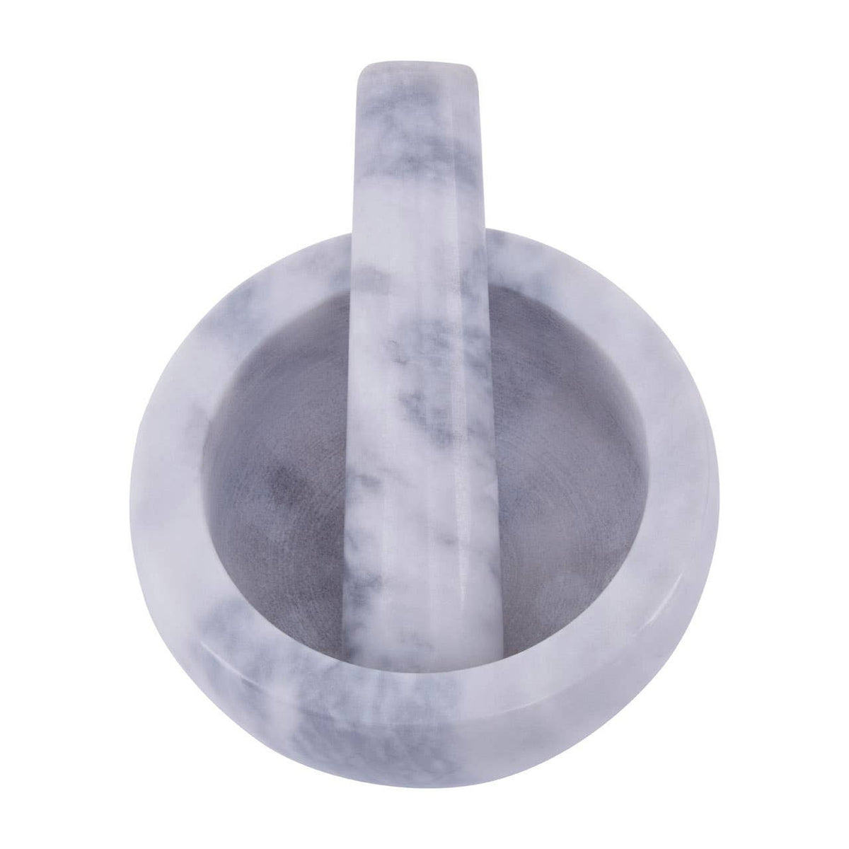 Salerno Grey Marble Bowl Shape Mortar and Pestle