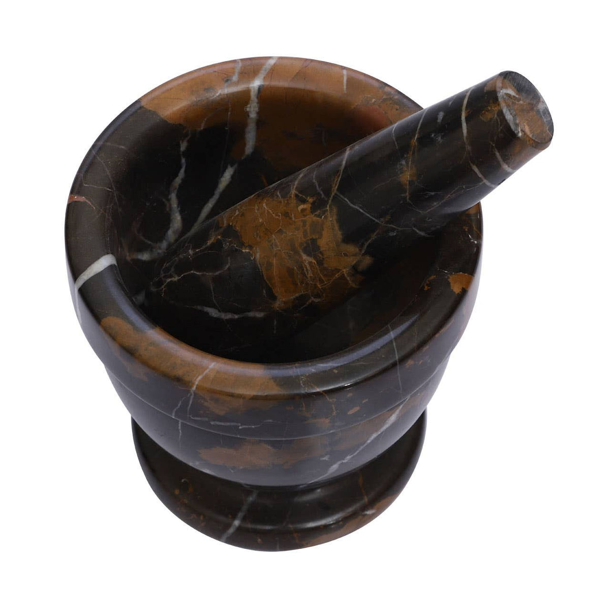 Marmore Black and Gold Marble Mortar and Pestle