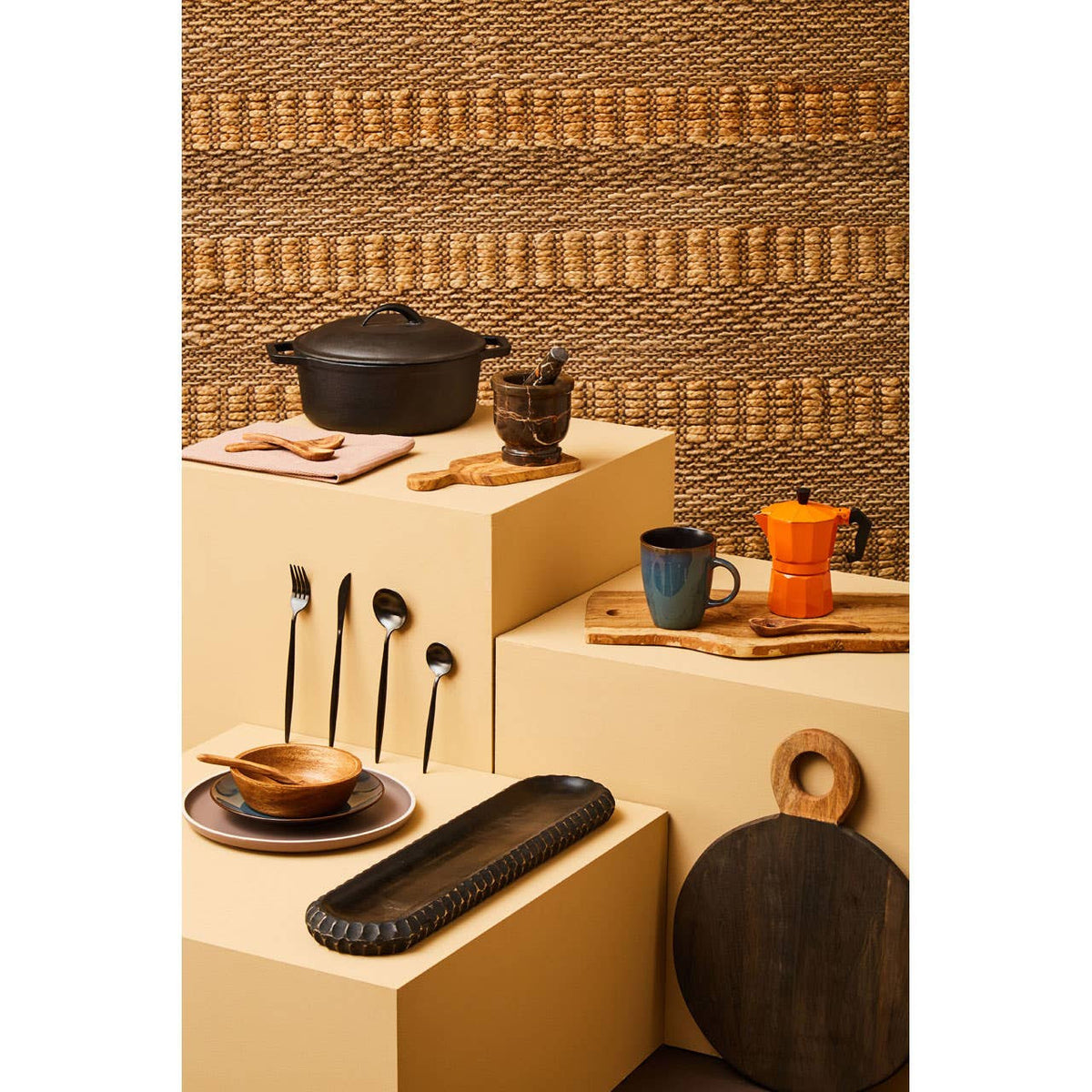 Marmore Black and Gold Marble Mortar and Pestle