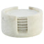 Kindia White Marble Set Of Six Round Coasters with Holder
