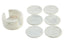 Kindia White Marble Set Of Six Round Coasters with Holder