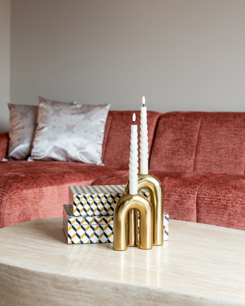 Candle holder Rowin gold large