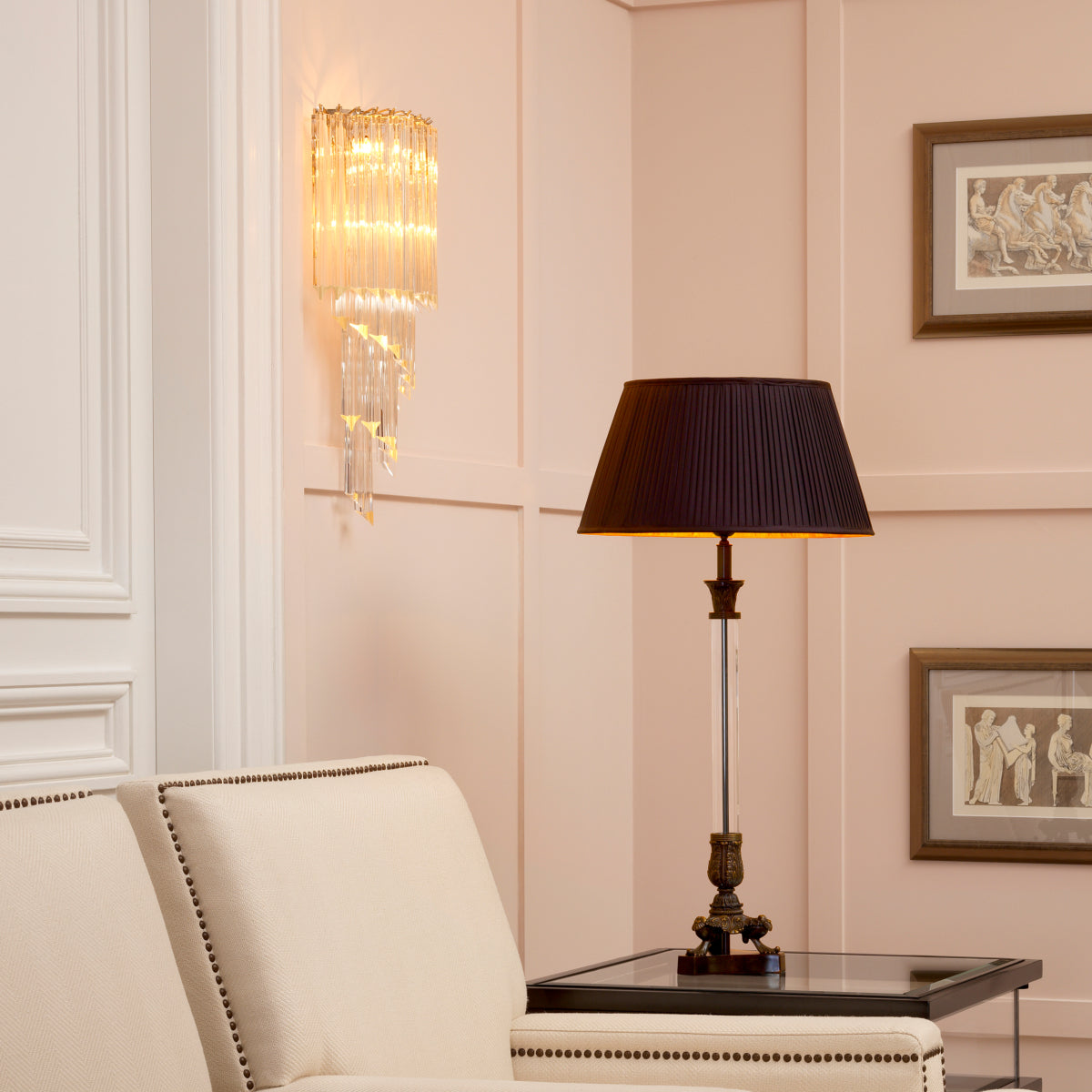Eichholtz Lighting Wall Lamp Marino - Nickel Finish House of Isabella UK