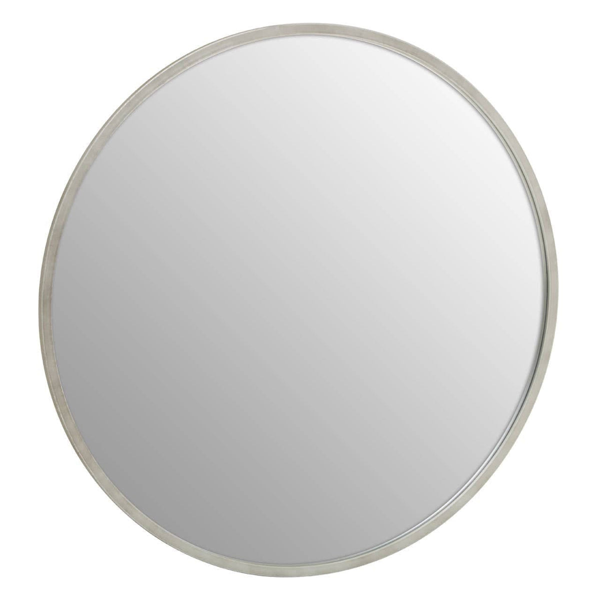 Saska Large Antique Silver Round Wall Mirror