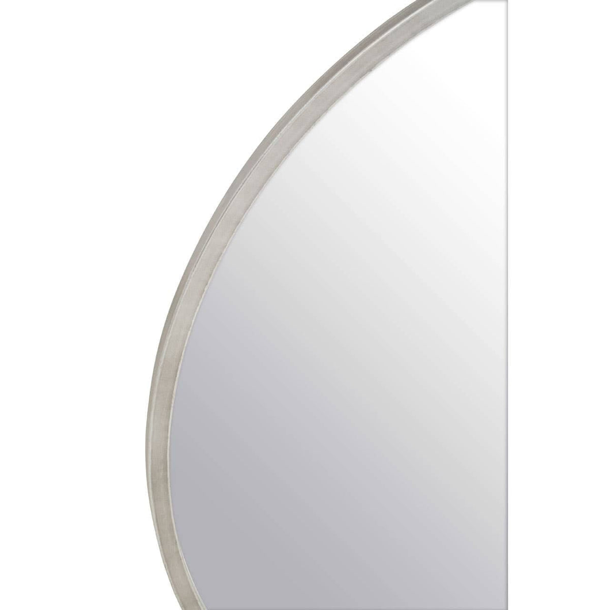 Saska Large Antique Silver Round Wall Mirror