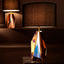 Eichholtz Lighting Table Lamp Setai - Amber Crystal Glass with Black Shade House of Isabella UK