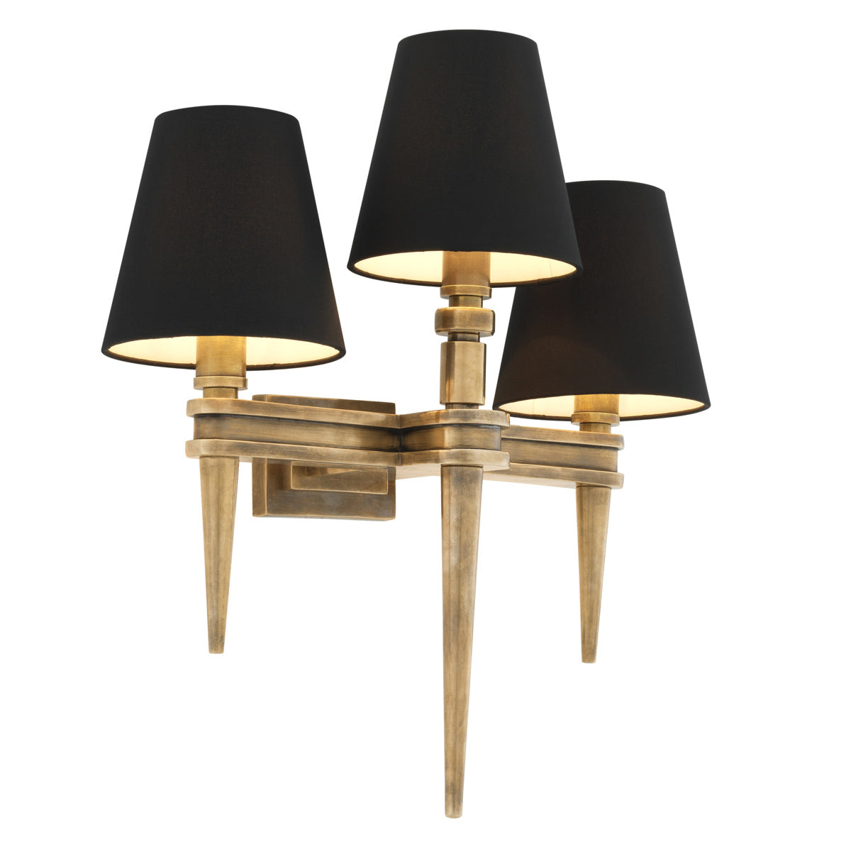 Eichholtz Lighting Wall Lamp Waterloo Triple Gold House of Isabella UK