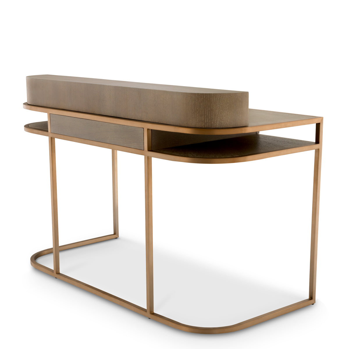 Eichholtz Living Desk Highland - Oak Veneer & Brushed Brass House of Isabella UK