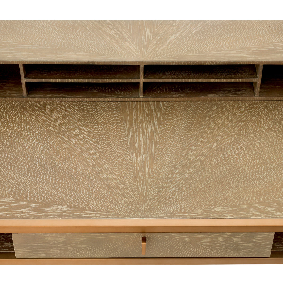 Eichholtz Living Desk Highland - Oak Veneer & Brushed Brass House of Isabella UK