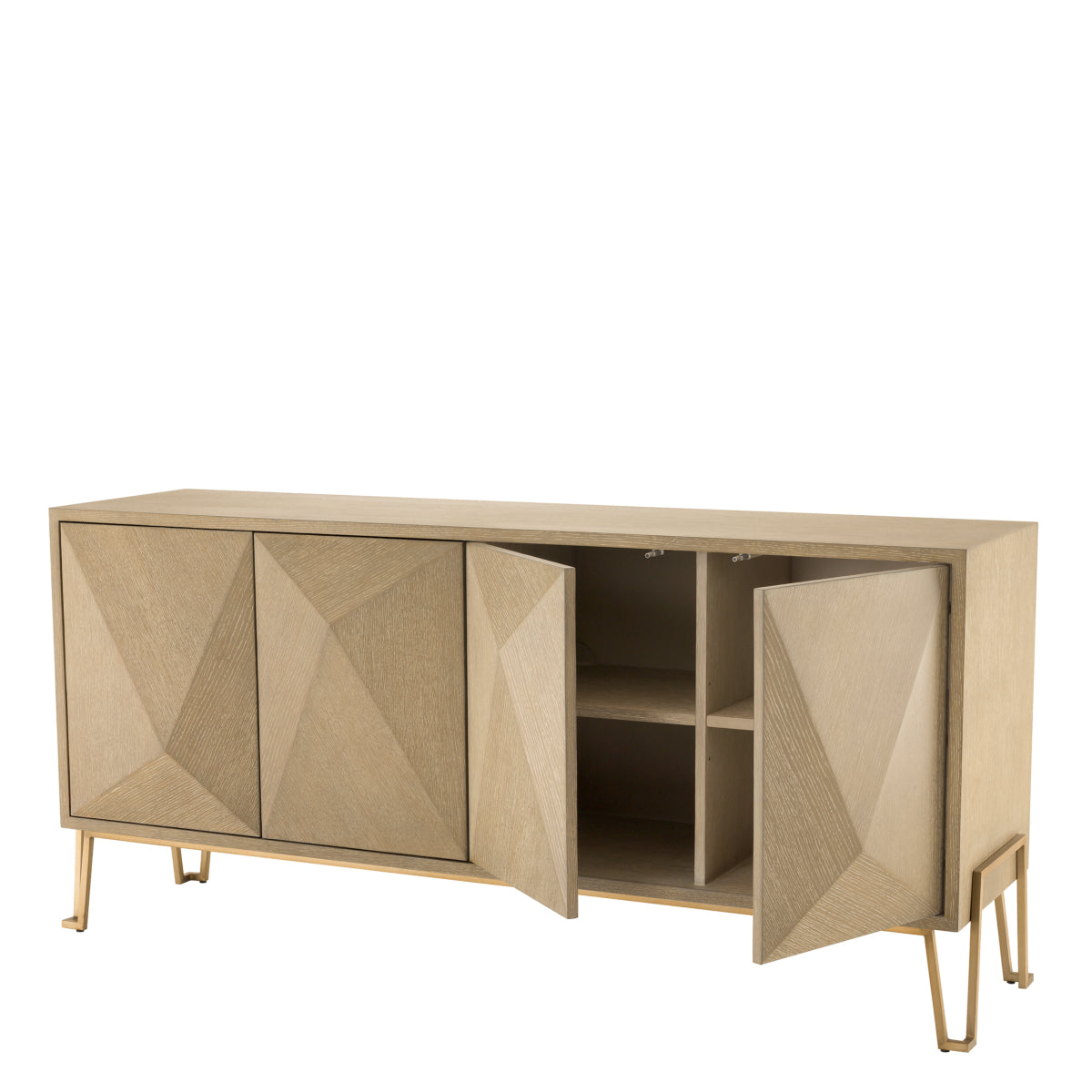 Eichholtz Living Dresser Highland Sideboard Oak Brass House of Isabella UK