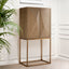 Eichholtz Dining Wine Cabinet Highland Oak & Brass House of Isabella UK