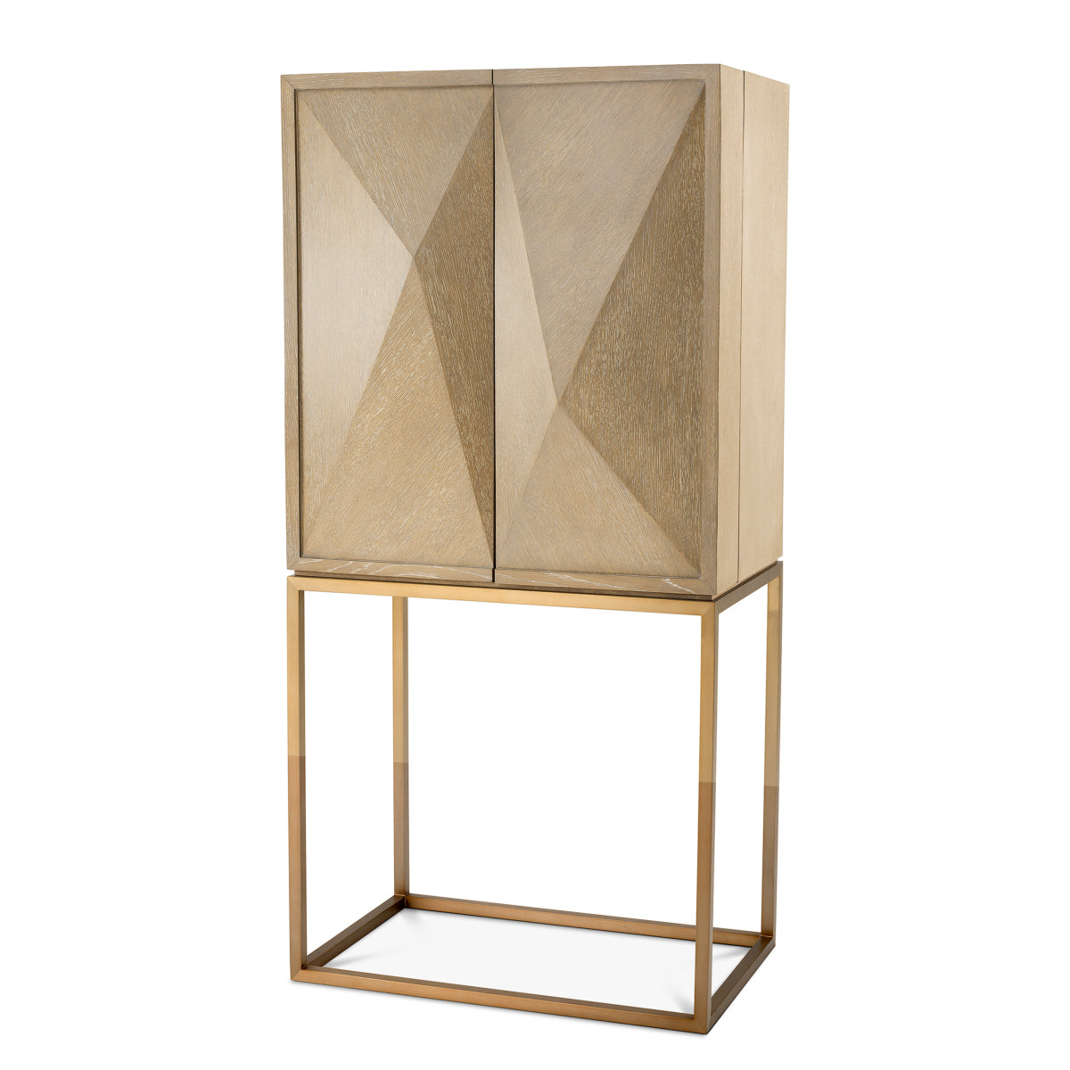 Eichholtz Dining Wine Cabinet Highland Oak & Brass House of Isabella UK
