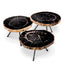 Eichholtz Living Coffee Table De Soto - Dark Range with Black Legs - Set of 3 House of Isabella UK
