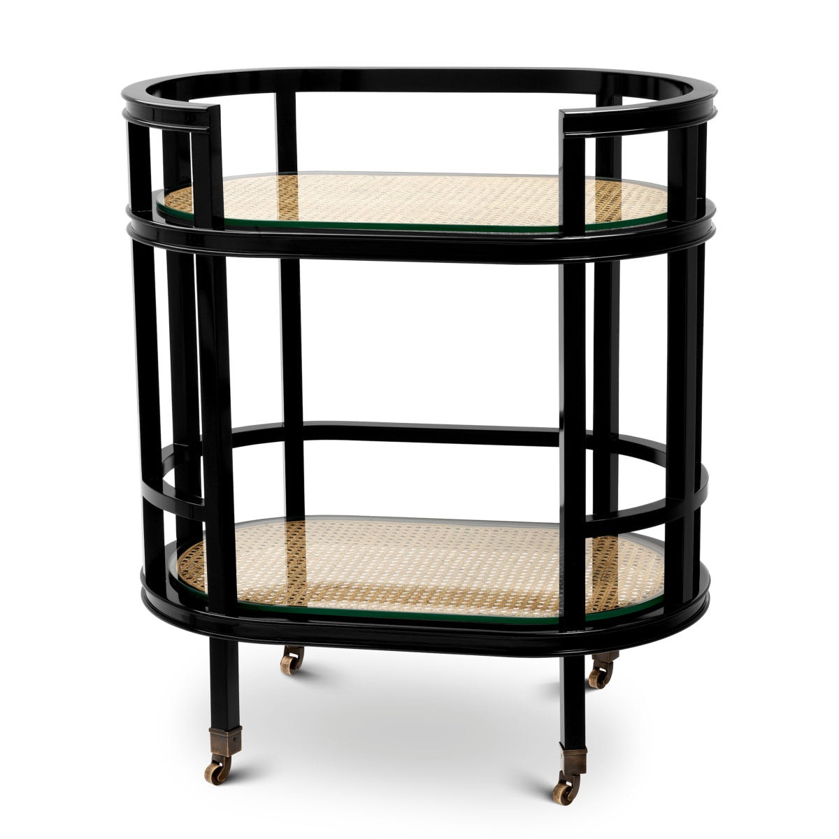 Eichholtz Living Trolley Bahamas - Natural Cane & Black House of Isabella UK