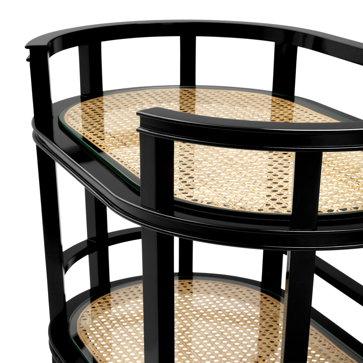 Eichholtz Living Trolley Bahamas - Natural Cane & Black House of Isabella UK
