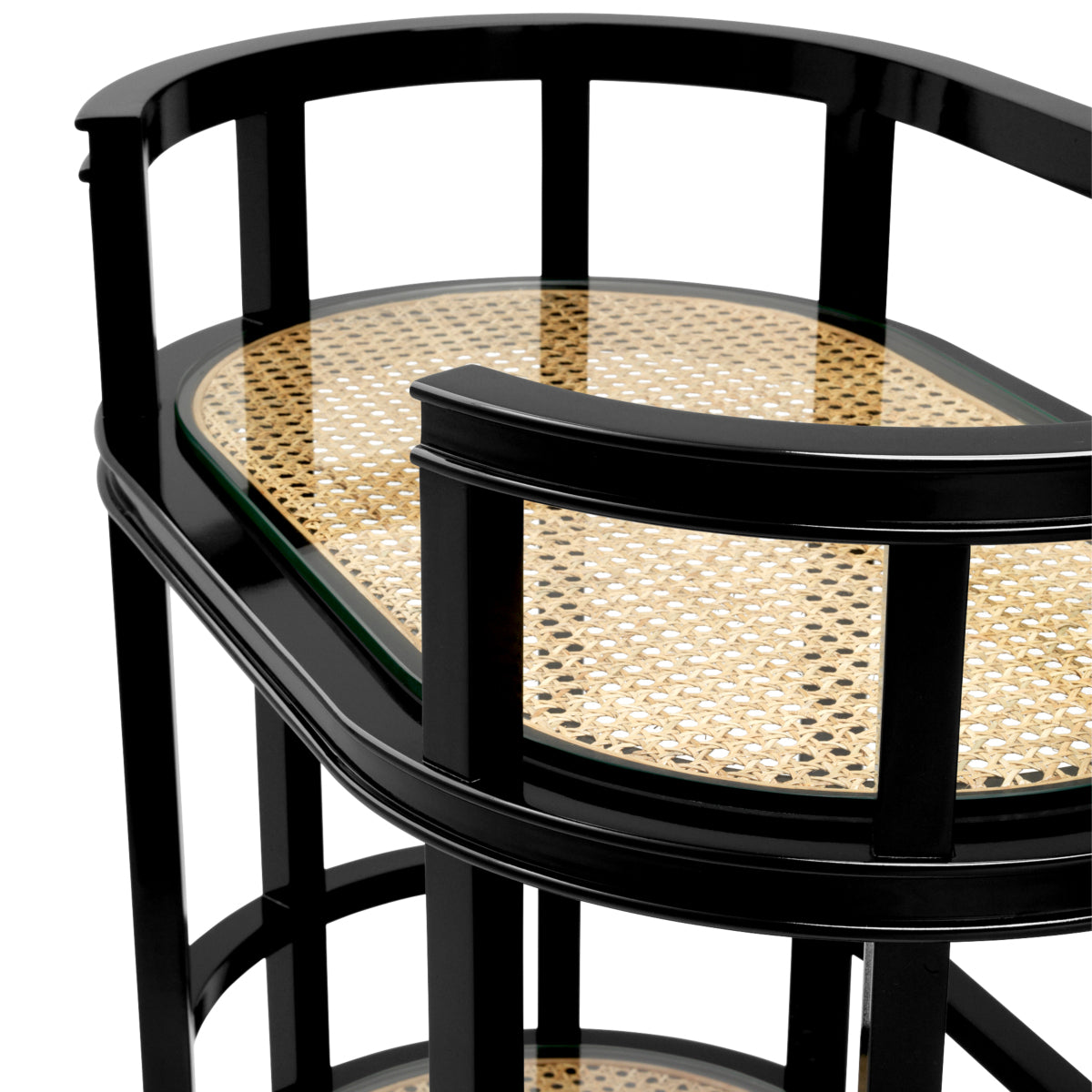 Eichholtz Living Trolley Bahamas - Natural Cane & Black House of Isabella UK