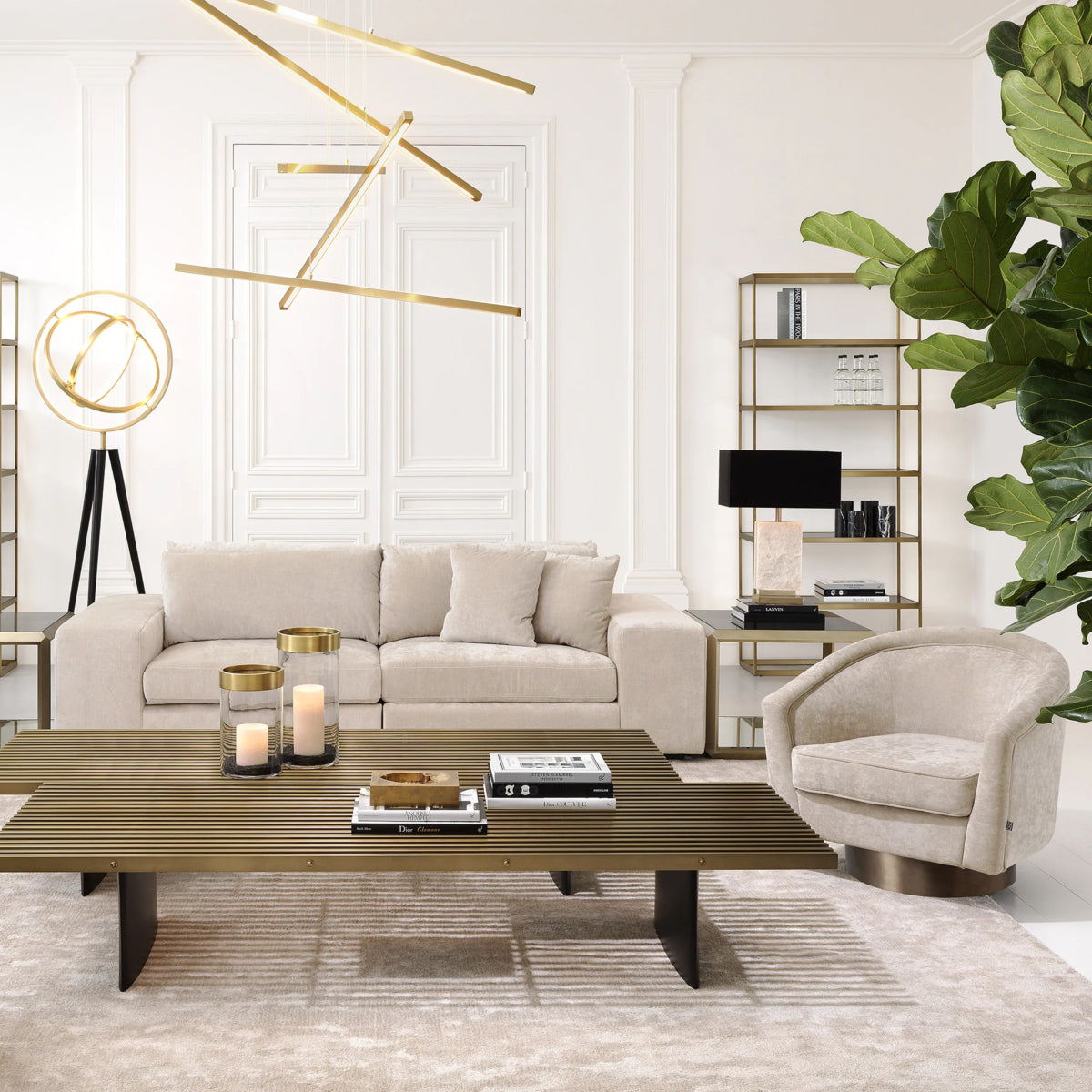 Eichholtz Living Swivel Chair Catene - Clarck Sand House of Isabella UK