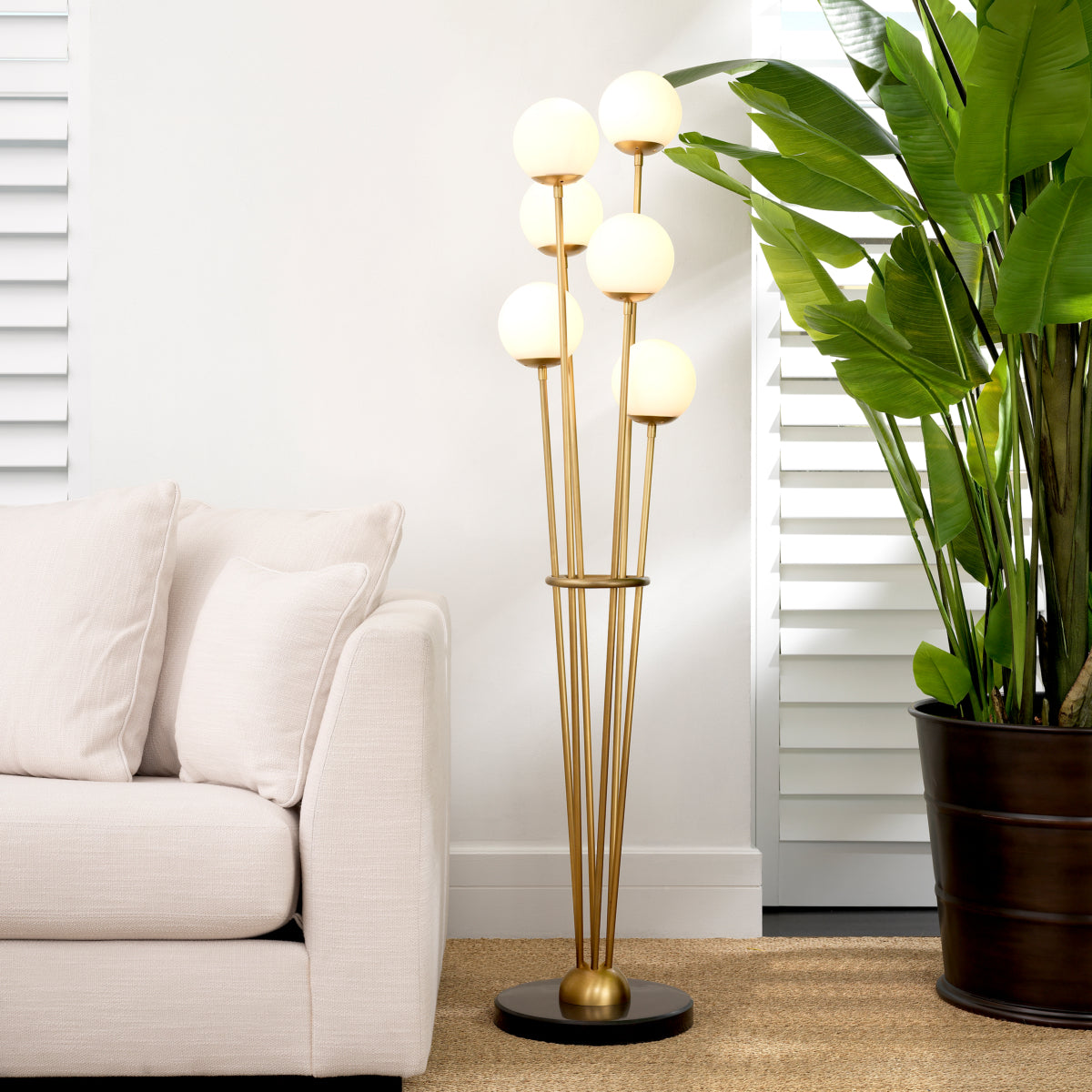 Eichholtz Lighting Floor Lamp Tortora - Antique Brass Finish House of Isabella UK