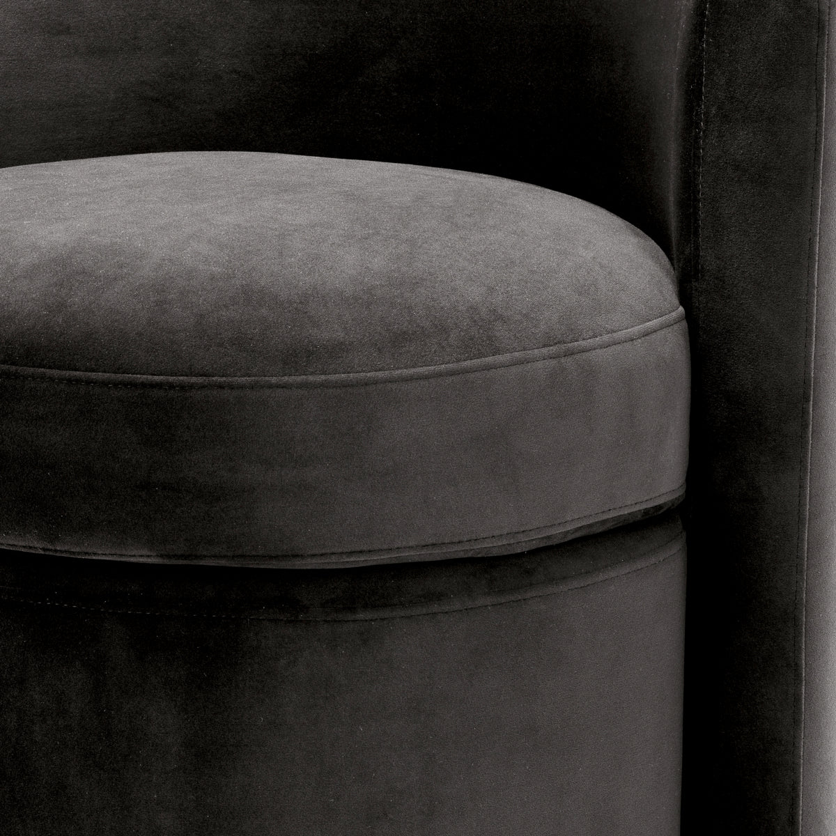 Eichholtz Living STOOL ARCADIA - ROCHE DARK GREY VELVET House of Isabella UK