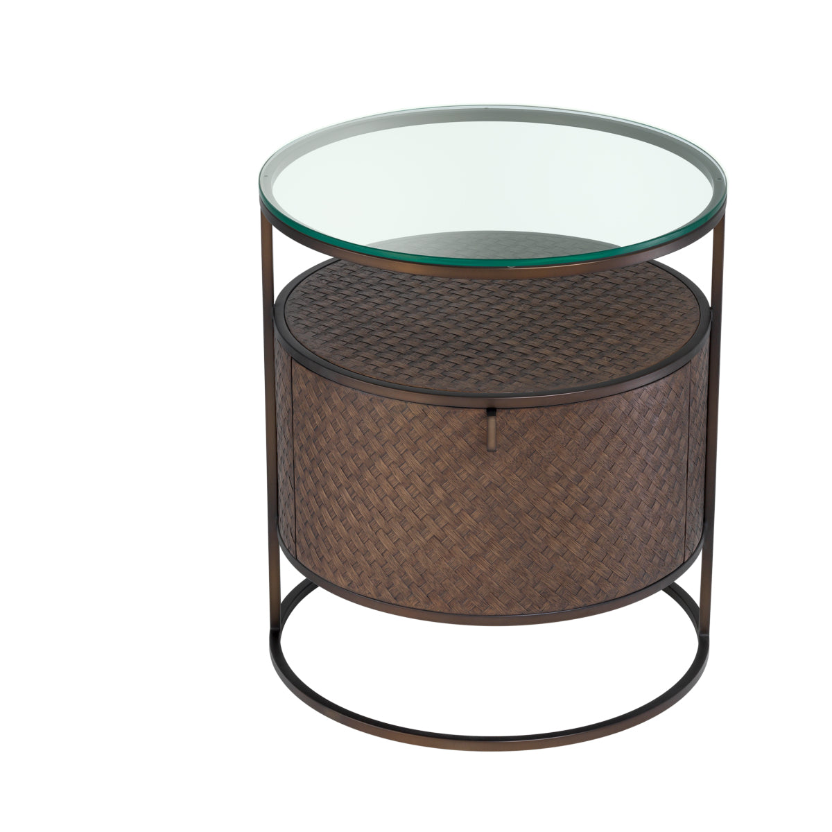 Eichholtz Sleeping Bed Side Table Napa Valley - Woven Oak Veneer House of Isabella UK