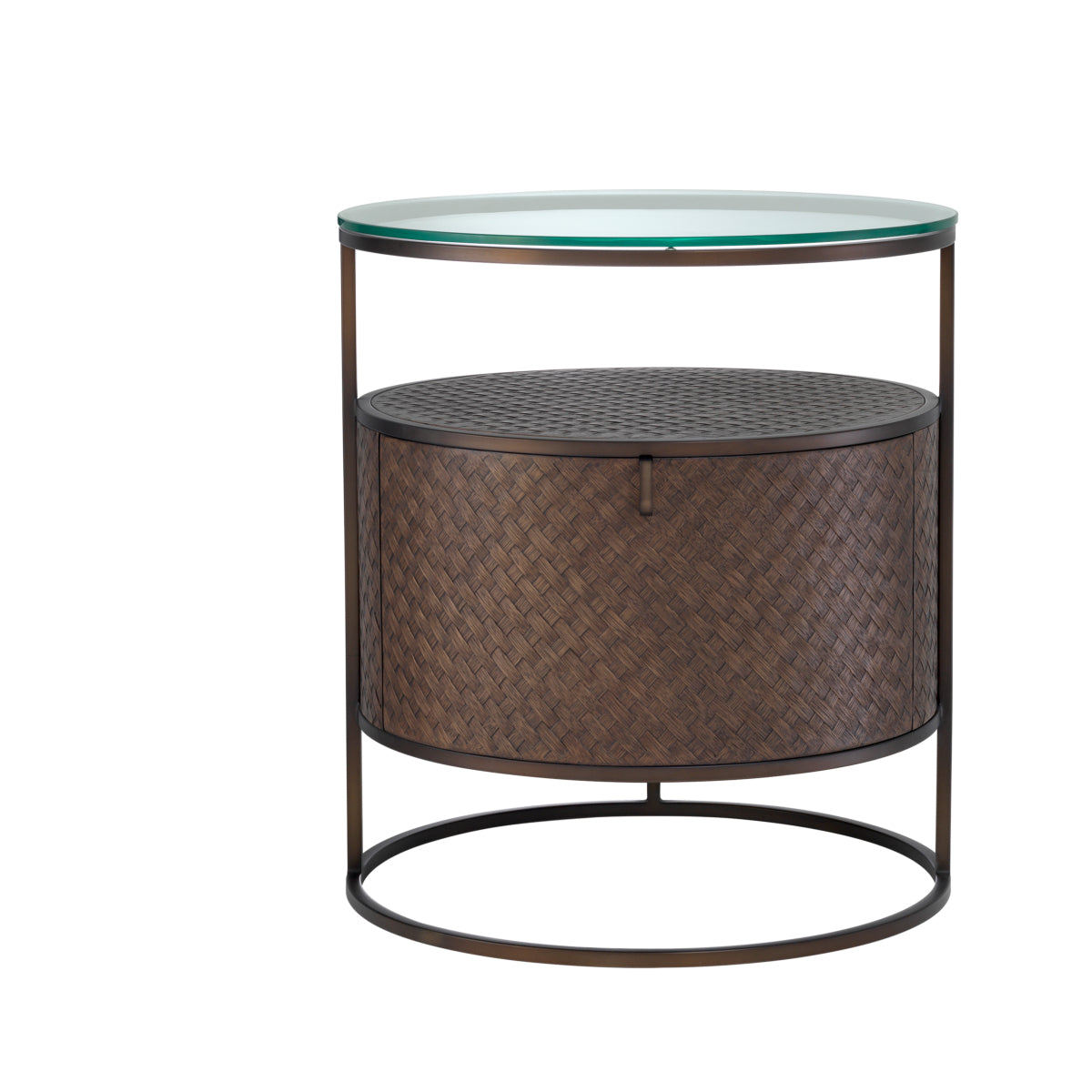 Eichholtz Sleeping Bed Side Table Napa Valley - Woven Oak Veneer House of Isabella UK