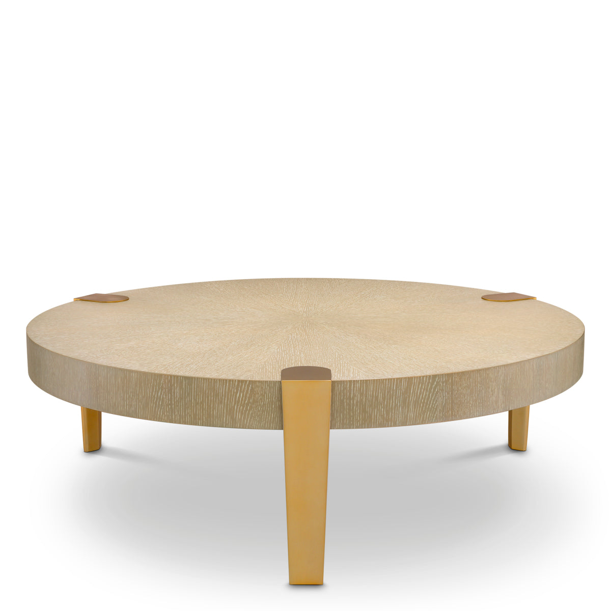 Eichholtz Living Coffee Table Oxnard - Washed Oak Veneer & Brushed Brass House of Isabella UK