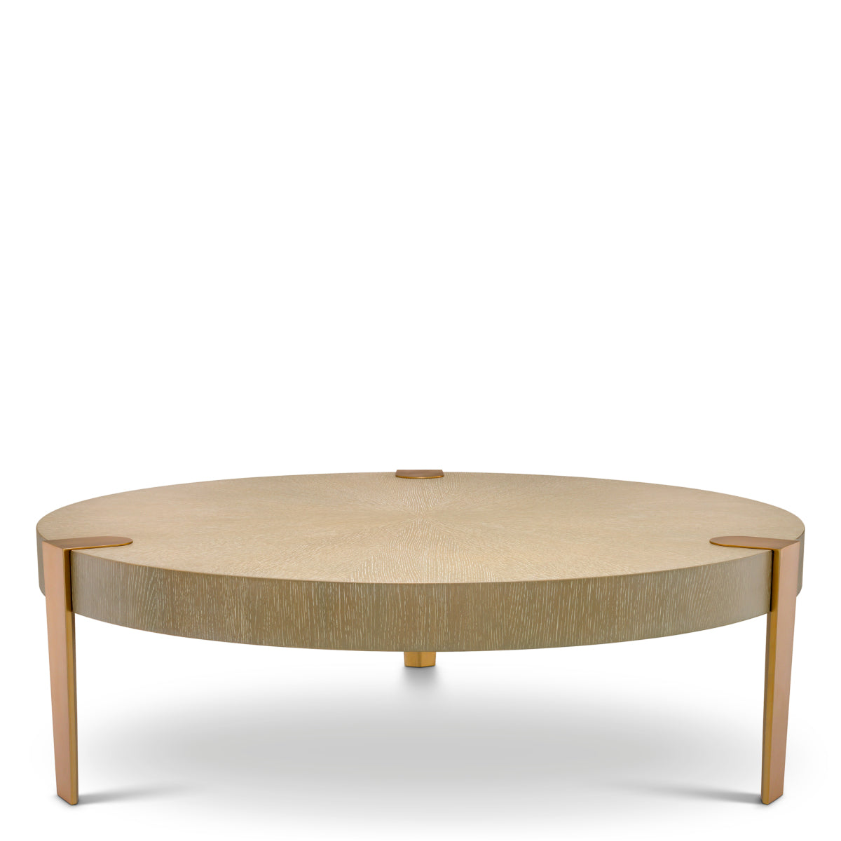Eichholtz Living Coffee Table Oxnard - Washed Oak Veneer & Brushed Brass House of Isabella UK