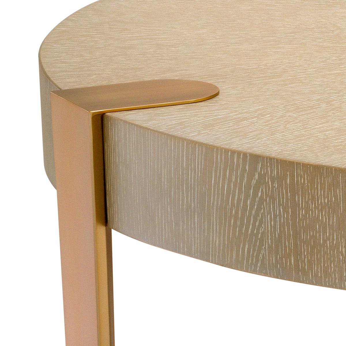 Eichholtz Living Coffee Table Oxnard - Washed Oak Veneer & Brushed Brass House of Isabella UK