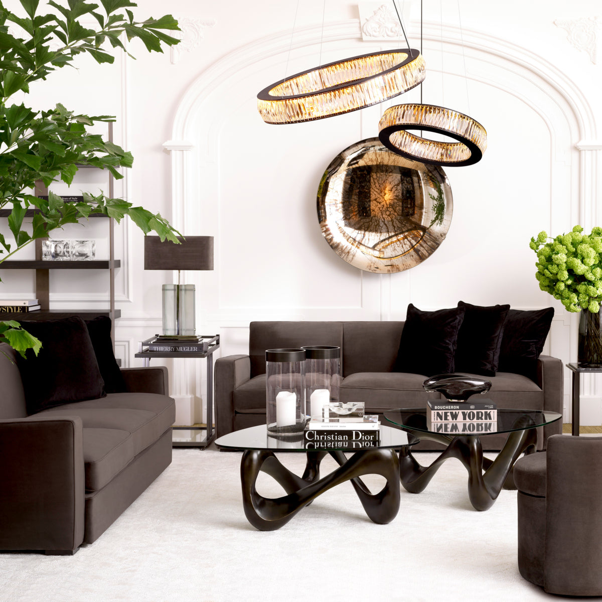 Eichholtz Lighting Vancouver Round LED Crystal Chandelier Small House of Isabella UK