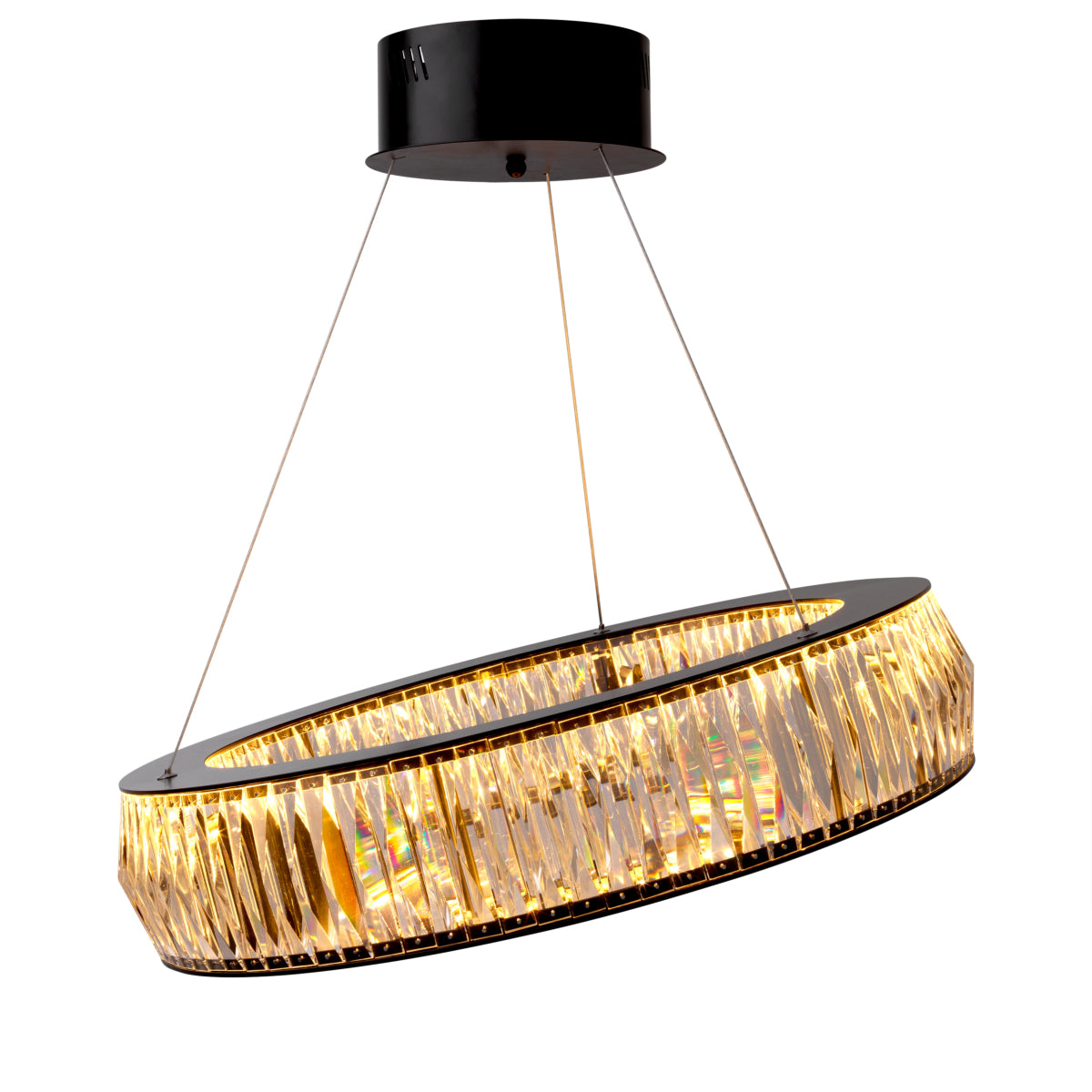 Eichholtz Lighting Vancouver Round LED Crystal Chandelier Small House of Isabella UK