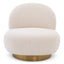 Eichholtz Living Swivel Chair Clément Bouclé cream | brushed brass finish swivel base House of Isabella UK