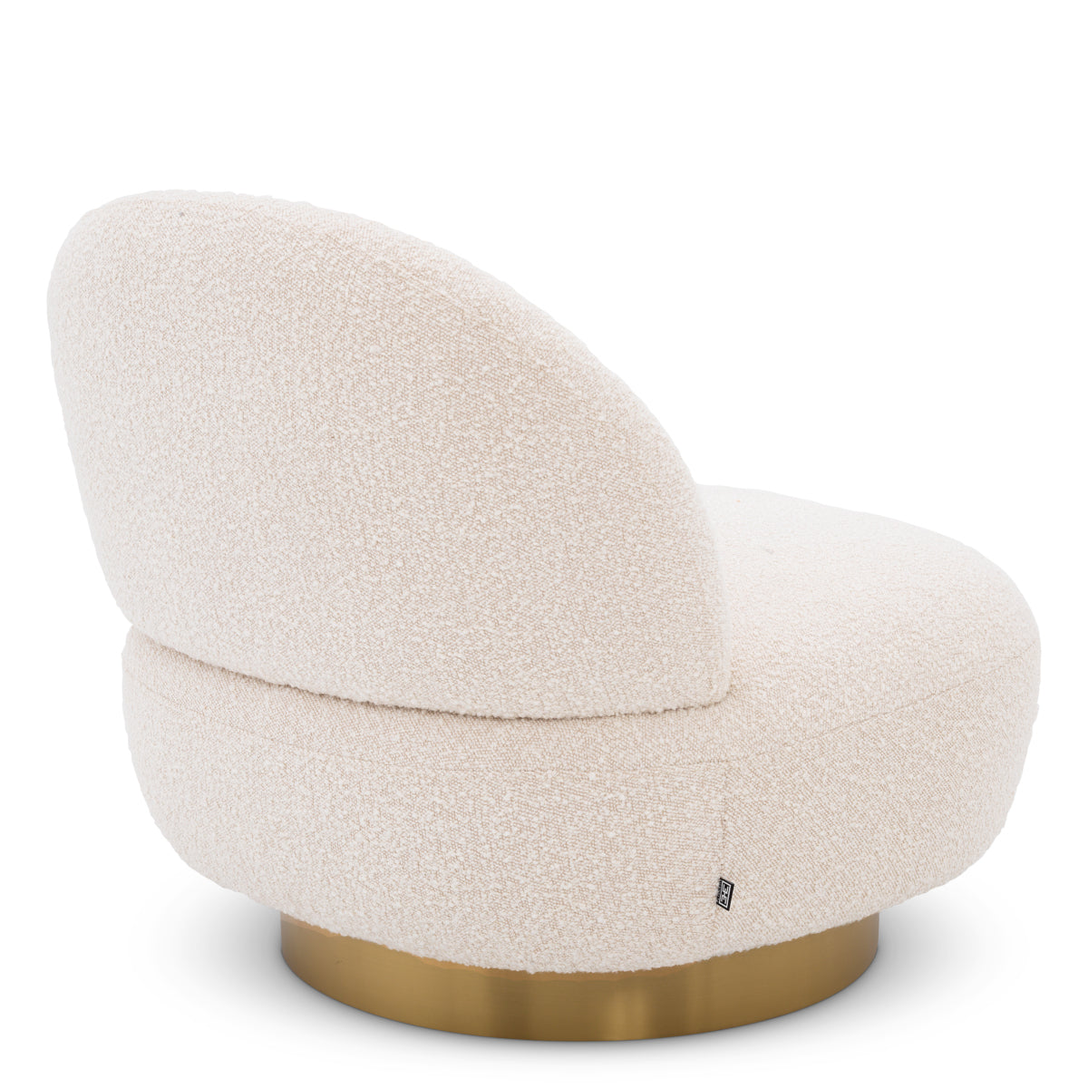 Eichholtz Living Swivel Chair Clément Bouclé cream | brushed brass finish swivel base House of Isabella UK