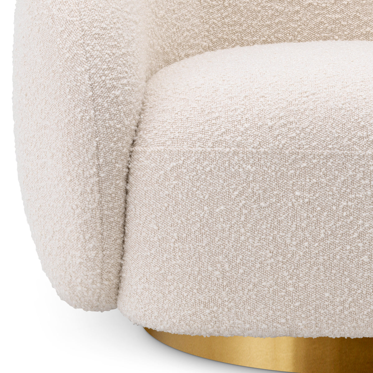 Eichholtz Living Swivel Chair Brice Bouclé Cream House of Isabella UK