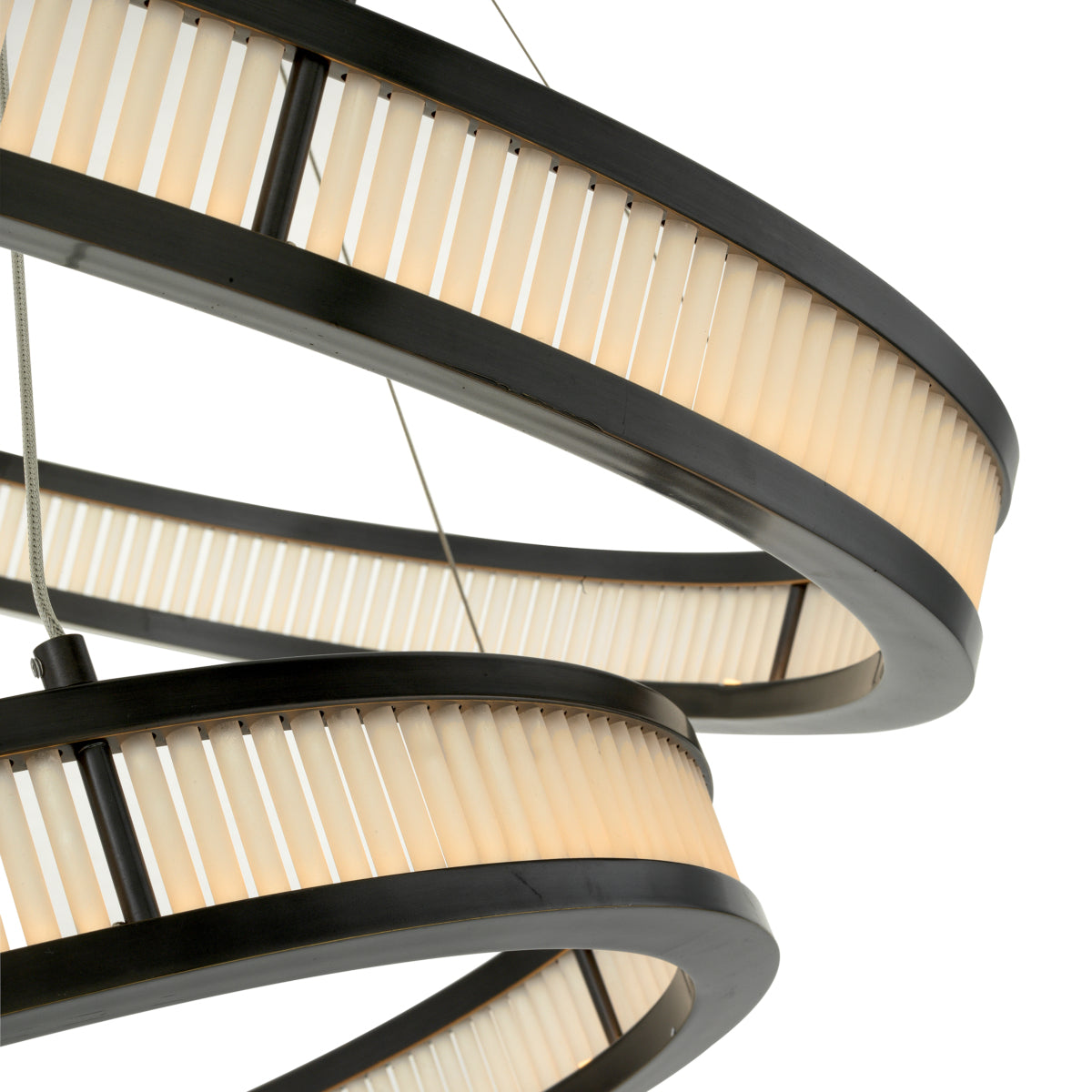 Eichholtz Lighting Chandelier Damien Double Bronze & Frosted Glass House of Isabella UK