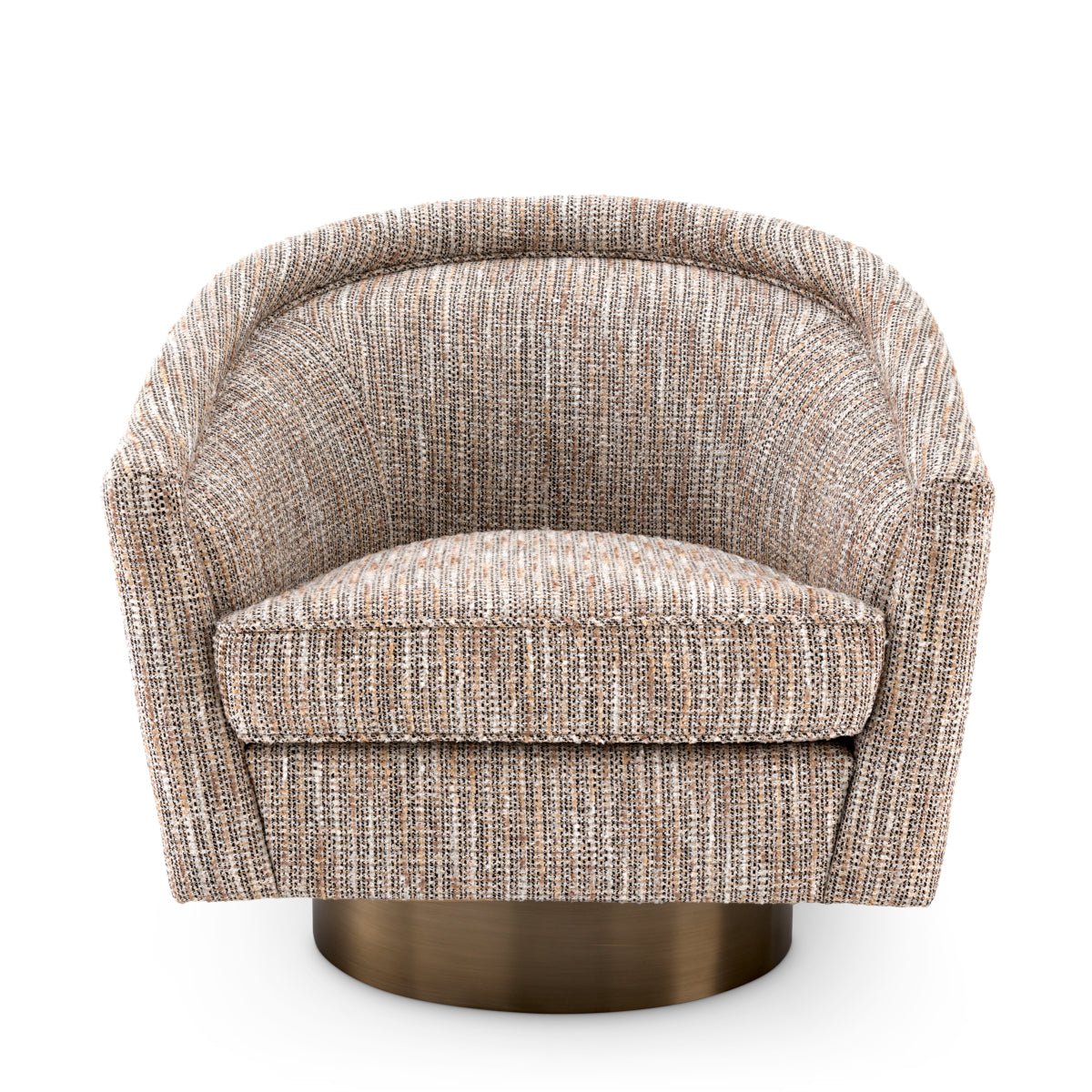 Eichholtz Living Swivel Chair Catene Mademoiselle beige | matte gold finish swivel base House of Isabella UK