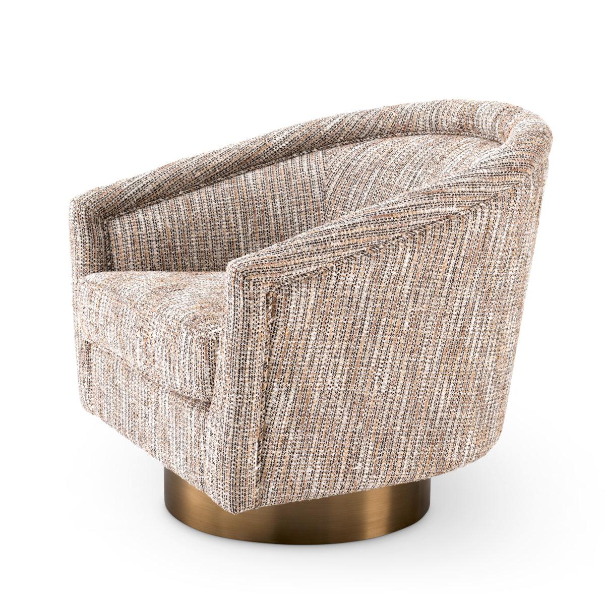 Eichholtz Living Swivel Chair Catene Mademoiselle beige | matte gold finish swivel base House of Isabella UK