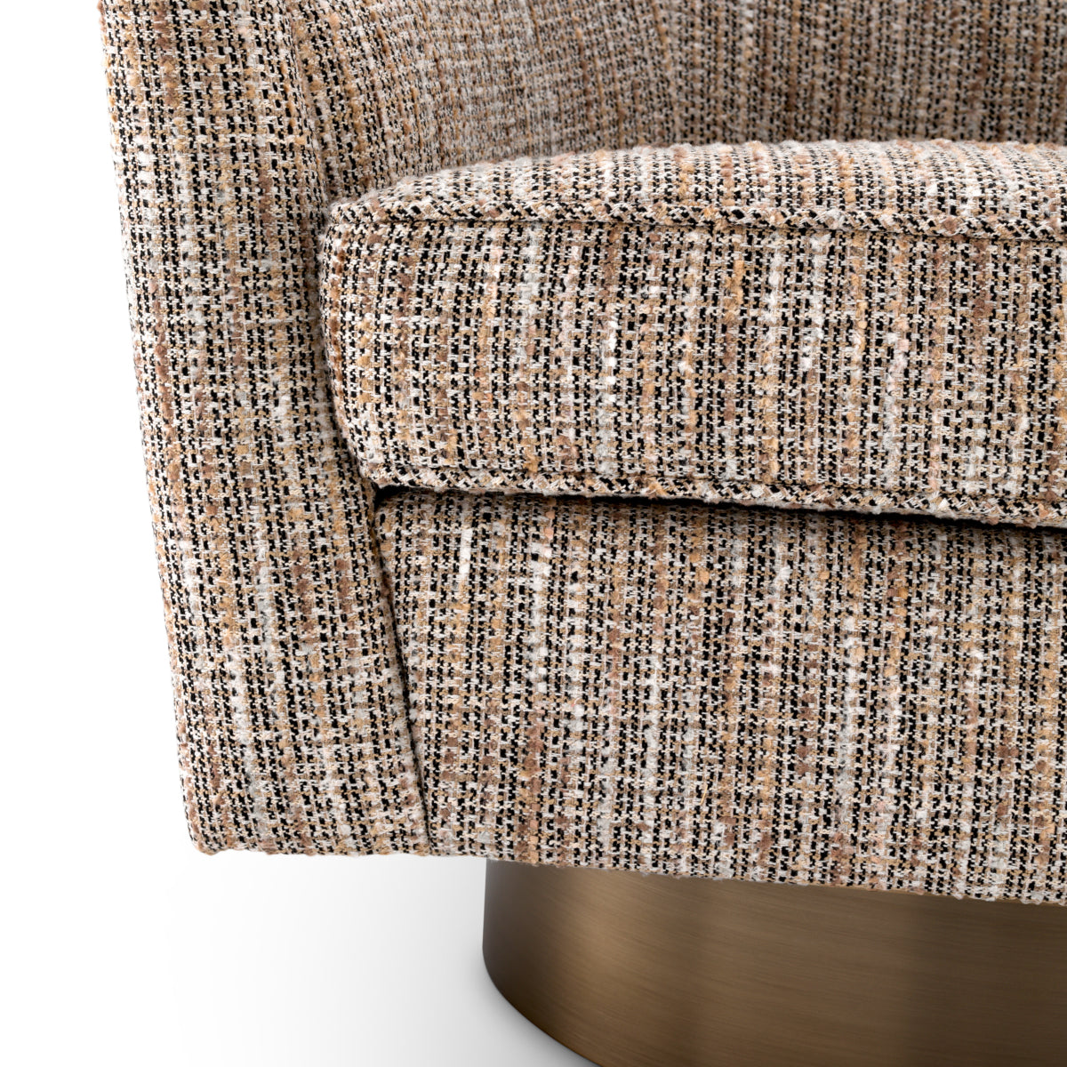 Eichholtz Living Swivel Chair Catene Mademoiselle beige | matte gold finish swivel base House of Isabella UK