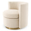 Eichholtz Living Swivel Chair Amanda Bouclé cream | brushed brass finish swivel base House of Isabella UK