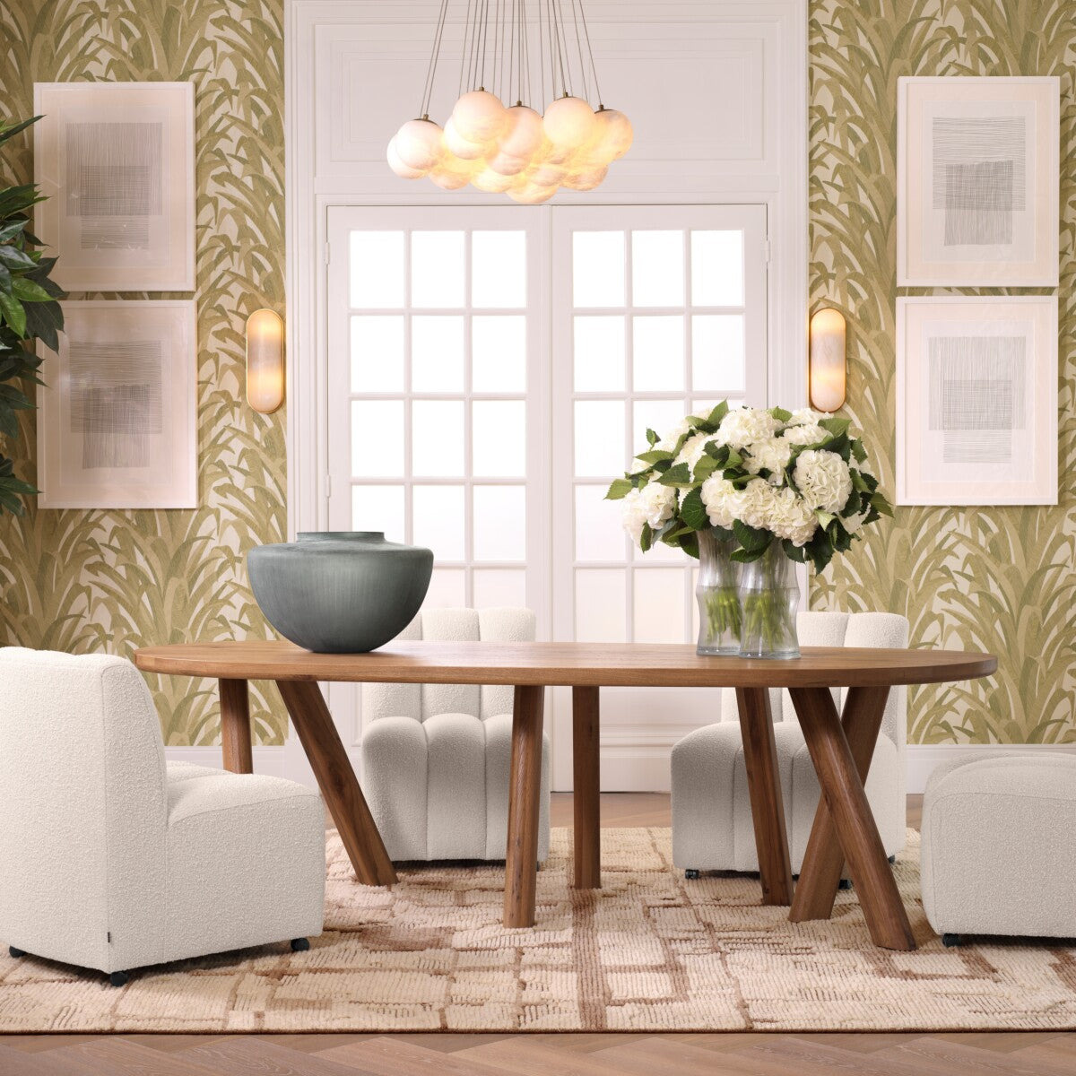 Eichholtz Dining Dining Chair Kelly Boucle cream House of Isabella UK