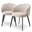 Eichholtz Dining Dining Chair Lloyd with arm set of 2 Sisley beige | black finish legs House of Isabella UK