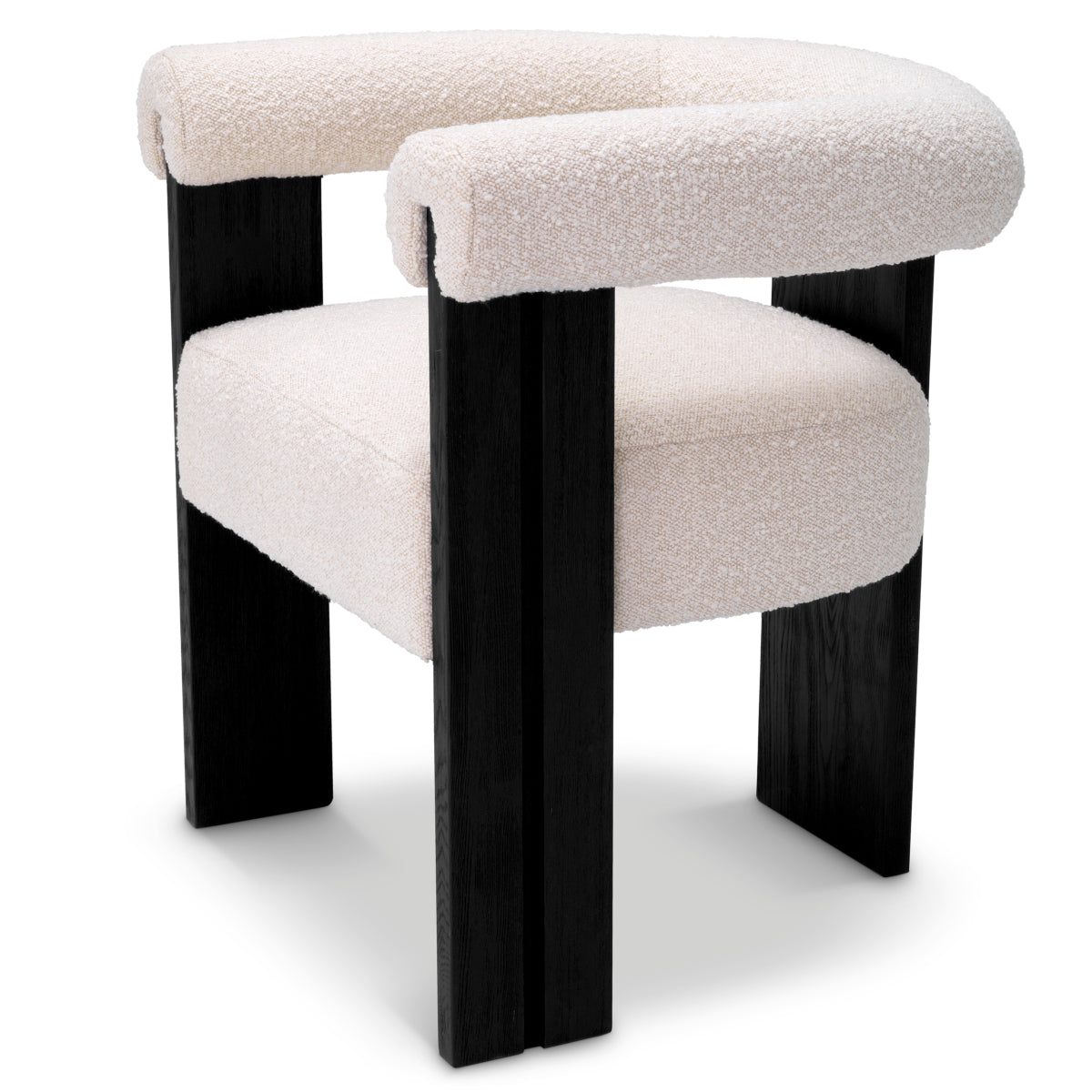 Eichholtz Dining Dining Chair Percy Bouclé cream | black finish House of Isabella UK