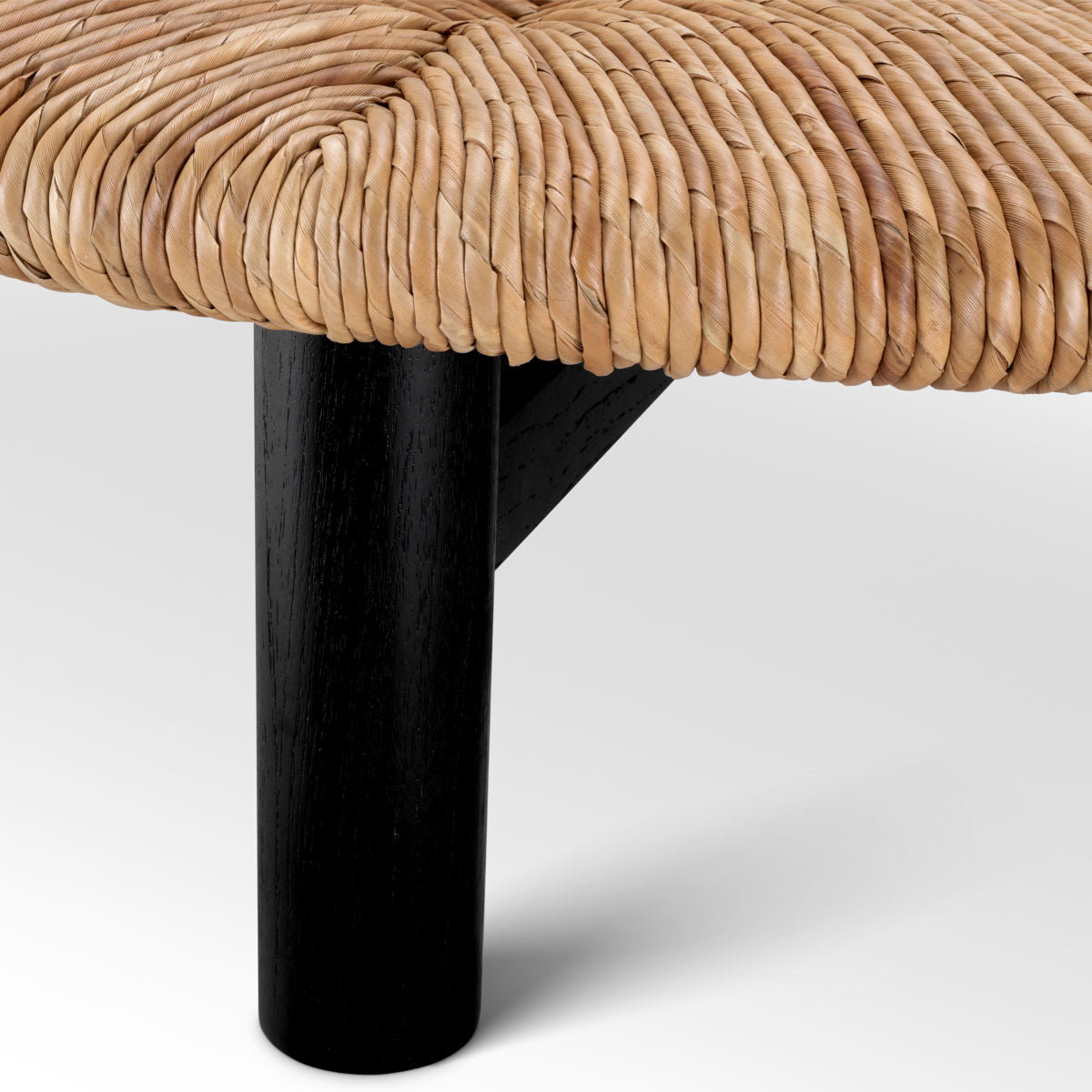 Eichholtz Living Coffee Table Costello Classic black finish | natural seagrass rush House of Isabella UK