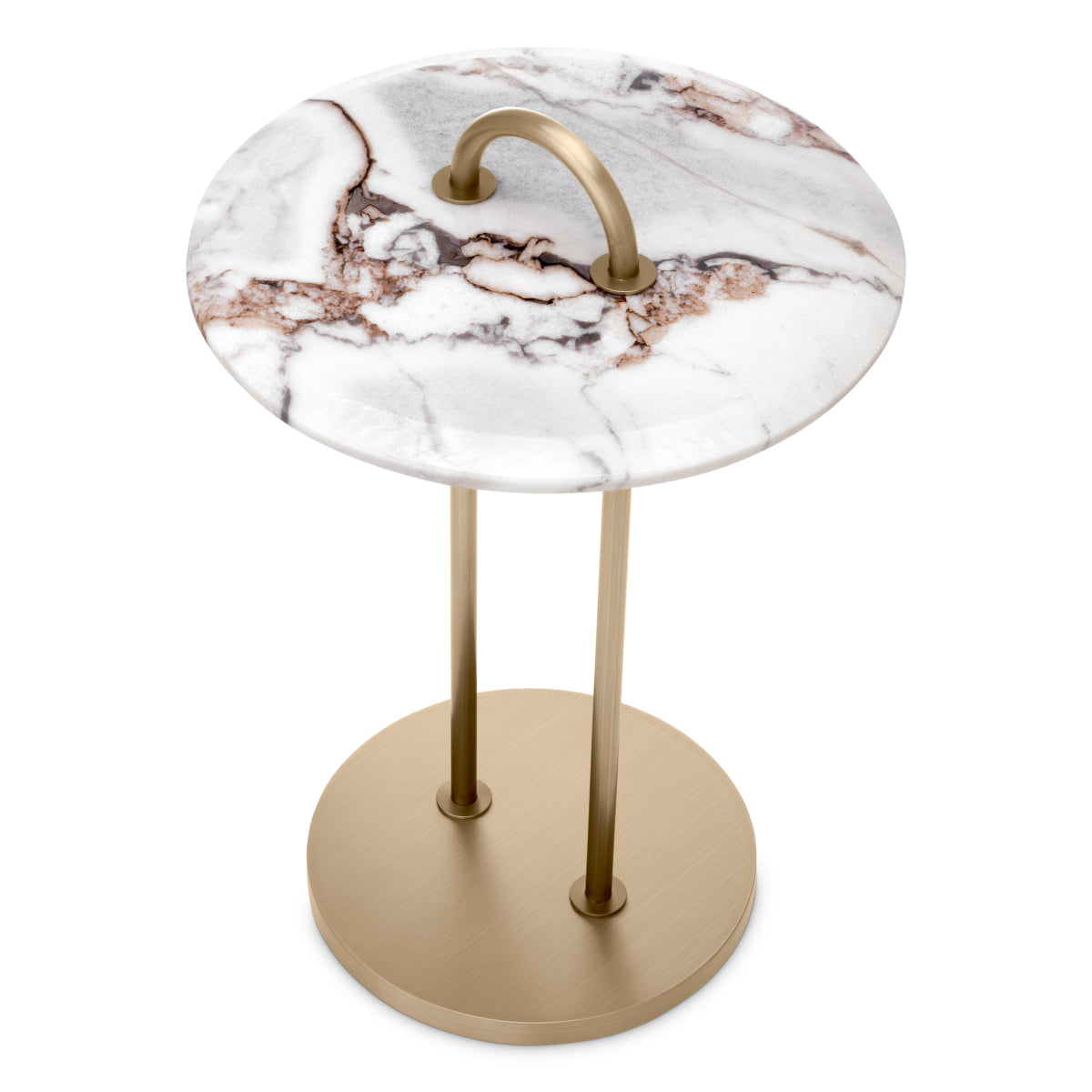 Eichholtz Living Side Table Zappa Brushed brass finish | marble top House of Isabella UK