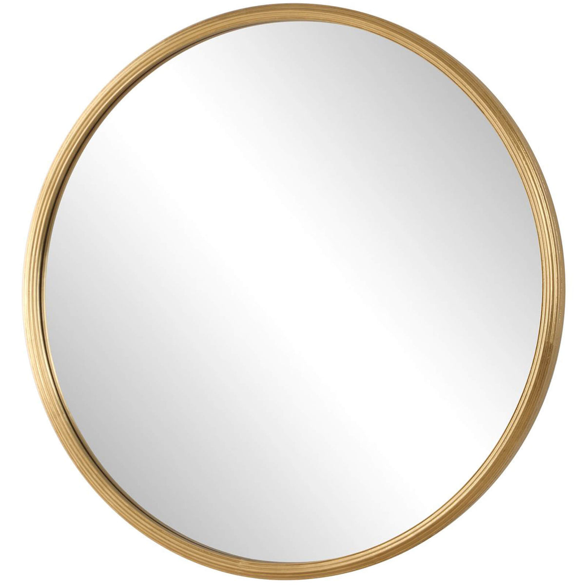 Textured Round Mirror in Gold