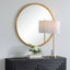 Textured Round Mirror in Gold